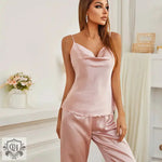 ​Silk Sleeveless Satin Two Piece Set: Light Comfort -  QH Clothing