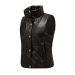 Sleeveless Stand Collar Jacket - Clothing