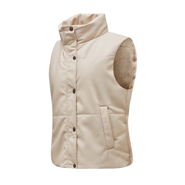 Sleeveless Stand Collar Jacket - Clothing