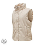 Sleeveless Stand Collar Jacket - Clothing