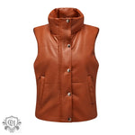 Sleeveless Stand Collar Jacket - Clothing