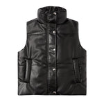 Sleeveless Stand Collar Jacket - S / Black - Clothing