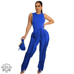 Sleeveless Top & Tassel Trim Trousers - S / Blue - Clothing