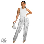 Sleeveless Top & Tassel Trim Trousers - S / White - Clothing