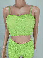 Sleeveless Two Piece Ruffle Set - Clothing