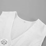 Sleeveless V-Neck Vest & Shorts Set - Clothing