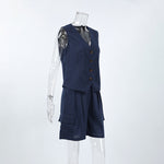 Sleeveless Waistcoat Vest & Shorts Set - Clothing