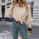 Autumn Women Clothing Solid Color Long Sleeve Shirt Women - Quality Home Clothing| Beauty