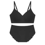 Soft Support Wireless Bra Set - S / Black - Clothing