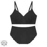 Soft Support Wireless Bra Set - S / Black - Clothing