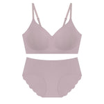 Soft Support Wireless Bra Set - S / Lotus purple - Clothing