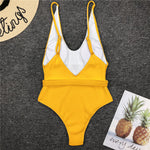 Solid Belted One piece Swimsuit - QH Clothing