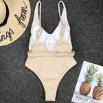 Solid Belted One piece Swimsuit - QH Clothing