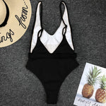 Solid Belted One piece Swimsuit - QH Clothing