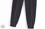 Solid Polyester Casual Tie Waist Trousers - QH Clothing