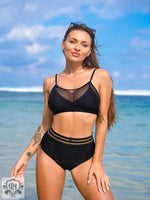 Solid Color Sling Split Mesh Split Swimsuit - Quality Home Clothing| Beauty