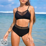 Solid Color Sling Split Mesh Split Swimsuit - Quality Home Clothing| Beauty