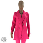 Solid Colour Blazer & Trousers Set - Clothing