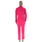 Solid Colour Blazer & Trousers Set - Clothing