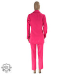 Solid Colour Blazer & Trousers Set - Clothing