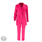 Solid Colour Blazer & Trousers Set - Clothing