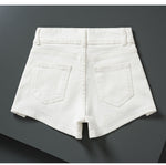 High Waist White Denim Shorts - QH Clothing