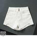 High Waist White Denim Shorts - QH Clothing