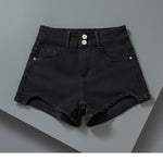 High Waist White Denim Shorts - QH Clothing