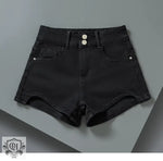 High Waist White Denim Shorts - QH Clothing