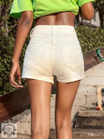 High Waist White Denim Shorts - QH Clothing