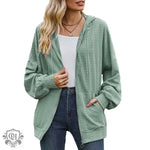 Solid Colour Hooded Loose Sweater Coat - QH Clothing