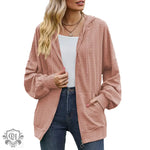 Solid Colour Hooded Loose Sweater Coat - QH Clothing