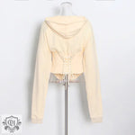 Optional Solid Color Waist Tied Hoodie - QH Clothing