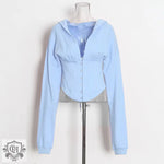 Optional Solid Color Waist Tied Hoodie - QH Clothing