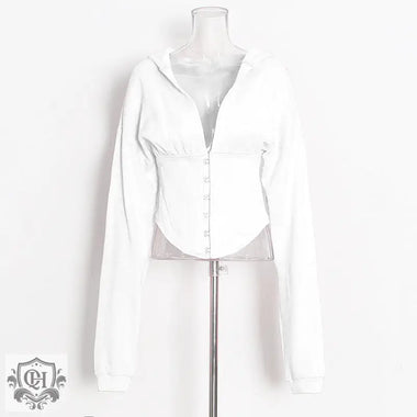 Optional Solid Color Waist Tied Hoodie - QH Clothing