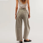 "Multi Color Wide Leg Cropped Jeans" - QH Clothing