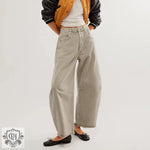 "Multi Color Wide Leg Cropped Jeans" - QH Clothing