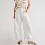 "Multi Color Wide Leg Cropped Jeans" - QH Clothing