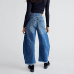 "Multi Color Wide Leg Cropped Jeans" - QH Clothing