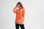 Solid Cotton Loose Fit Sweatshirt - QH Clothing