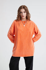 Solid Cotton Loose Fit Sweatshirt - QH Clothing