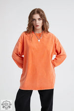 Solid Cotton Loose Fit Sweatshirt - QH Clothing