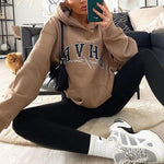 Game Letter Graphic Velvet Hoodie - QH Clothing