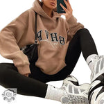 Game Letter Graphic Velvet Hoodie - QH Clothing