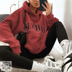 Game Letter Graphic Velvet Hoodie - QH Clothing