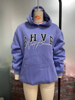 Game Letter Graphic Velvet Hoodie - QH Clothing