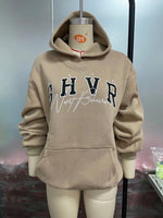 Game Letter Graphic Velvet Hoodie - QH Clothing