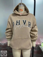 Game Letter Graphic Velvet Hoodie - QH Clothing