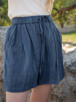 Linen Tie Shorts - High Rise - QH Clothing