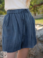 Linen Tie Shorts - High Rise - QH Clothing